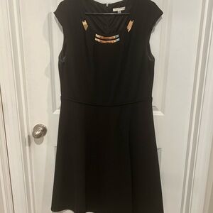 Studio One Black Mini Dress with Gold Accents